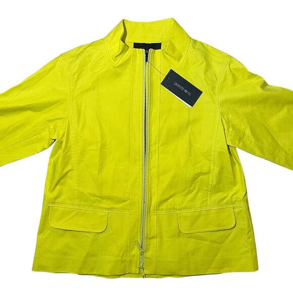 NEW Lafayette 148 New York Zip Up Jacket Parakeet Yellow - Size P (Petite Small) - Picture 1 of 12
